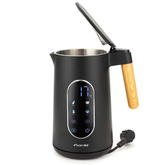 Fierbător electric Kamille 1.7 L cu reglare temperatură și panou digital 2200 W