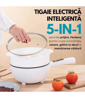 Tigaie ANGRO Electrică Multifuncțională Smart - Afișaj Digital și Timer