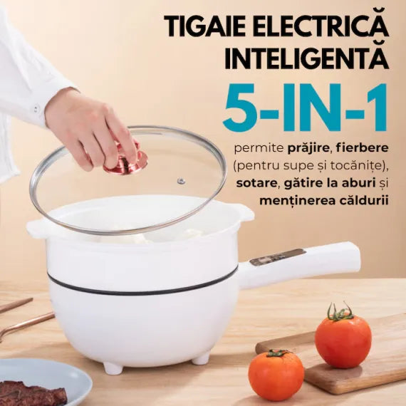Tigaie ANGRO Electrică Multifuncțională Smart - Afișaj Digital și Timer