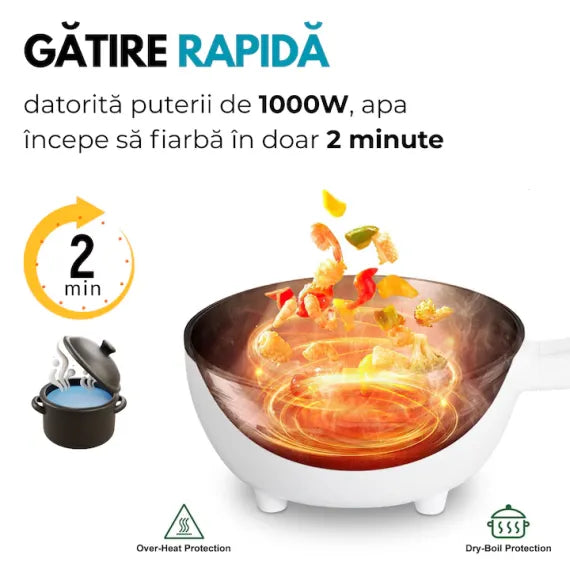 Tigaie ANGRO Electrică Multifuncțională Smart - Afișaj Digital și Timer