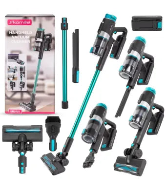 Aspirator Vertical 3 în 1 Kamille KM6901, Fără Fir, 135W, Autonomie 45 min, Acumulator 22.2V, Filtru HEPA, Lumină pentru Detectare Prafului