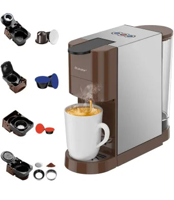 Espressor Multifunctional Manual 4 in 1,– Aparat de Cafea Compatibil cu Capsule si Cafea macinata – 19 Bari Presiune – Design Compact – Rezervor 800ml – Oprire Automata - Preparare Rapida - Bukate®
