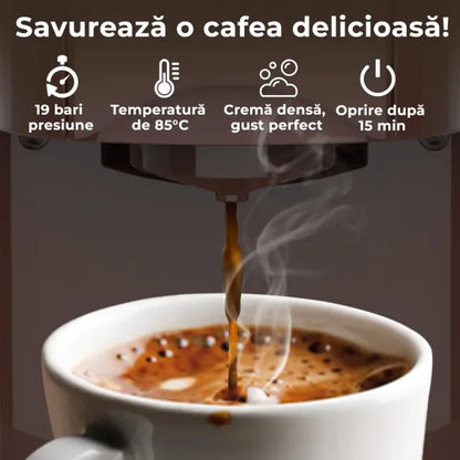 Espressor Multifunctional Manual 4 in 1,– Aparat de Cafea Compatibil cu Capsule si Cafea macinata – 19 Bari Presiune – Design Compact – Rezervor 800ml – Oprire Automata - Preparare Rapida - Bukate®