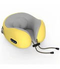 Pernă cervicală cu masaj pentru gât, spumă memory foam, alimentare USB, galben