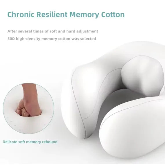 Pernă cervicală cu masaj pentru gât, spumă memory foam, alimentare USB, galben