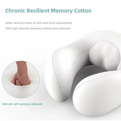 Pernă cervicală cu masaj pentru gât, spumă memory foam, alimentare USB, galben