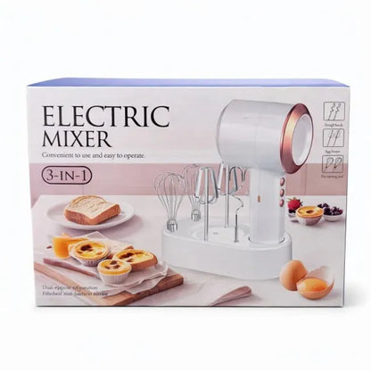 Mixer electric 3 in 1 cu suport si accesorii pentru mixare, batere si framantare