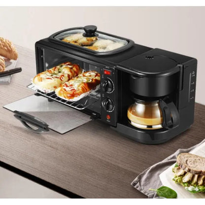 Aparat Multifunctional Pentru Mic Dejun s, Electric 3 in 1 , Cuptor, Grill, Filtru Cafea