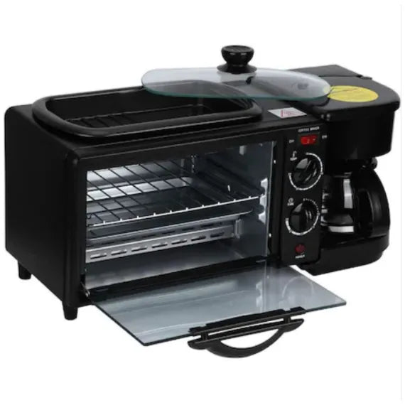 Aparat Multifunctional Pentru Mic Dejun s, Electric 3 in 1 , Cuptor, Grill, Filtru Cafea