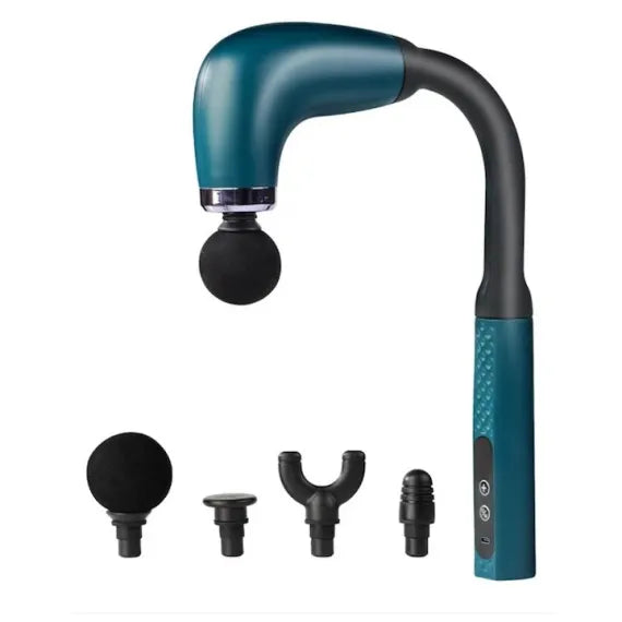 Aparat de Masaj Profesional Tip Pistol, Mâner Lung Ergonomic, 4 Capete Inlocuibile