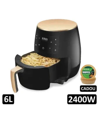 Air Fryer - 6L, 2400W, Friteuza cu Aer Cald Fara Ulei, Digital, 8 Programe