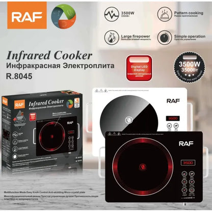 Plită Electrică cu Infraroșu , 3500W, Ceramică, Design Compact