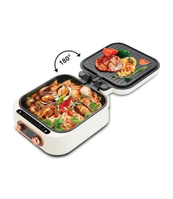Multicooker RAF 3 In 1 Hot Pot Grill putere 1800W Alb